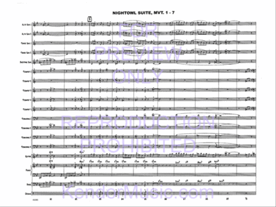 Nightowl Suite, Movement 1 (11 p.m. - Searching For Birdland) Jazz Ensemble scores gallery preview page 9