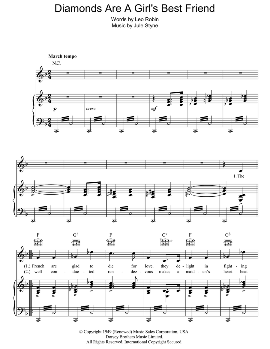 Diamonds Are A Girl's Best Friend Acoustic Guitar scores gallery preview page 1