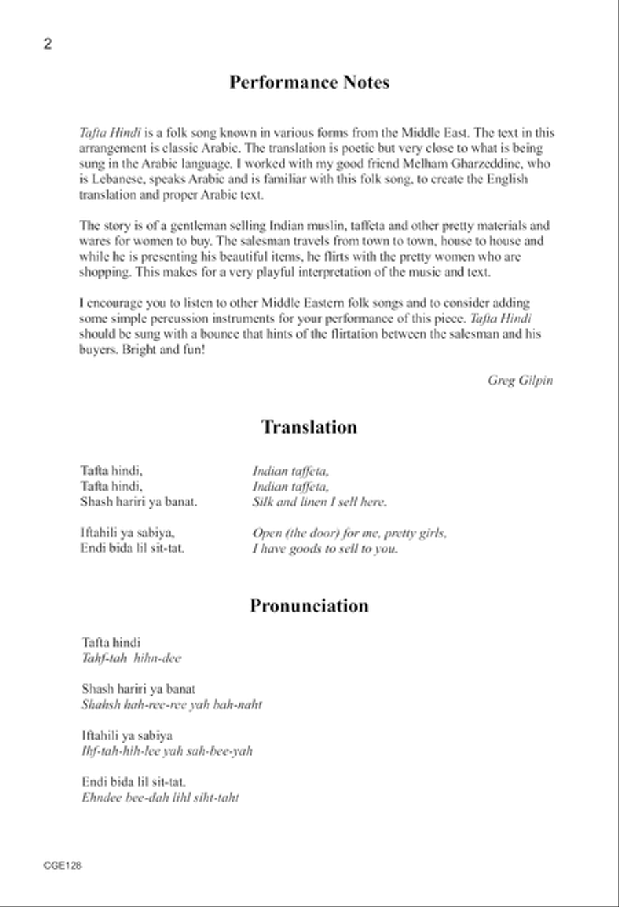 Tafta Hindi (Three-part Mixed) 3-Part scores gallery preview page 3