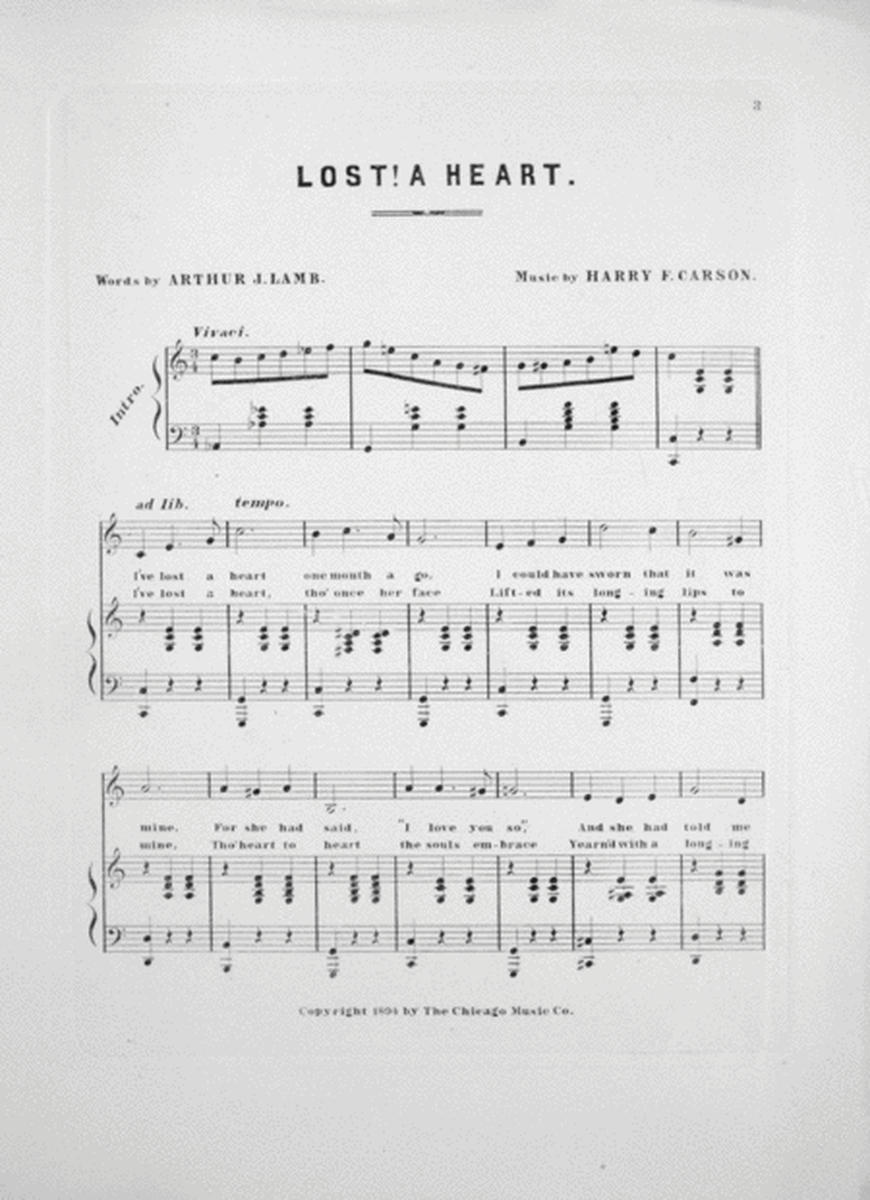 Lost A Heart. Waltz Song