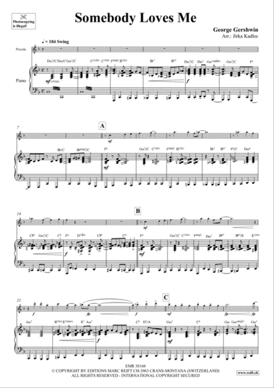 Somebody Loves Me Piccolo scores gallery preview page 4