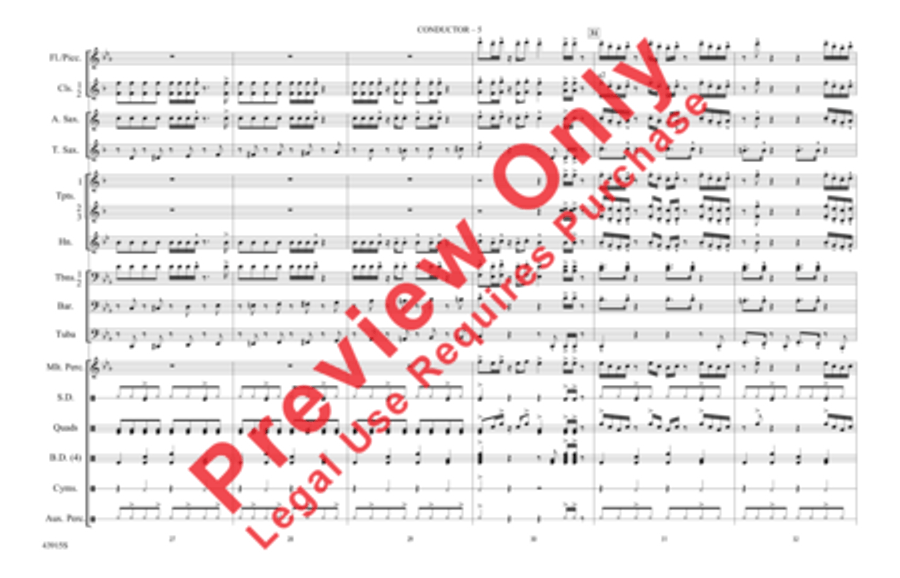 Uptown Funk Marching Band scores gallery preview page 6