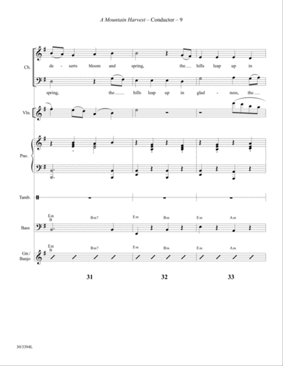 A Mountain Harvest - Instrumental Ensemble Score and Parts Choir scores gallery preview page 11