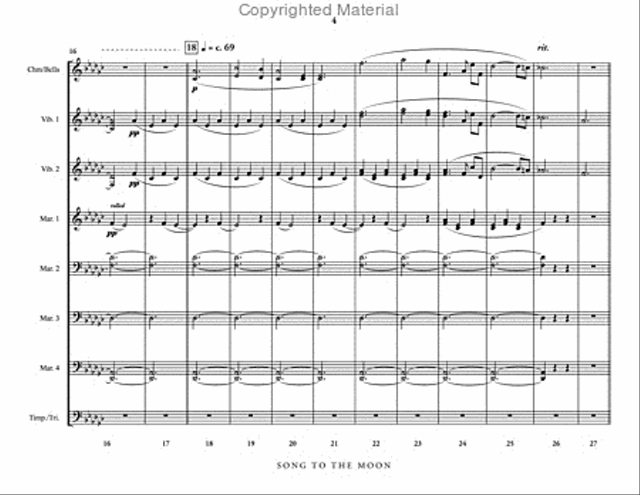 Song to the Moon Percussion Ensemble scores gallery preview page 5