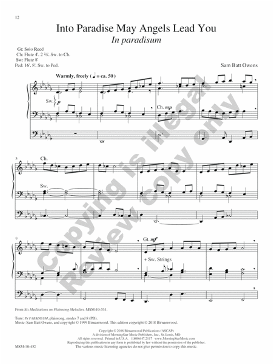 In Memoriam: Funeral Music for Organ Organ Solo scores gallery preview page 23