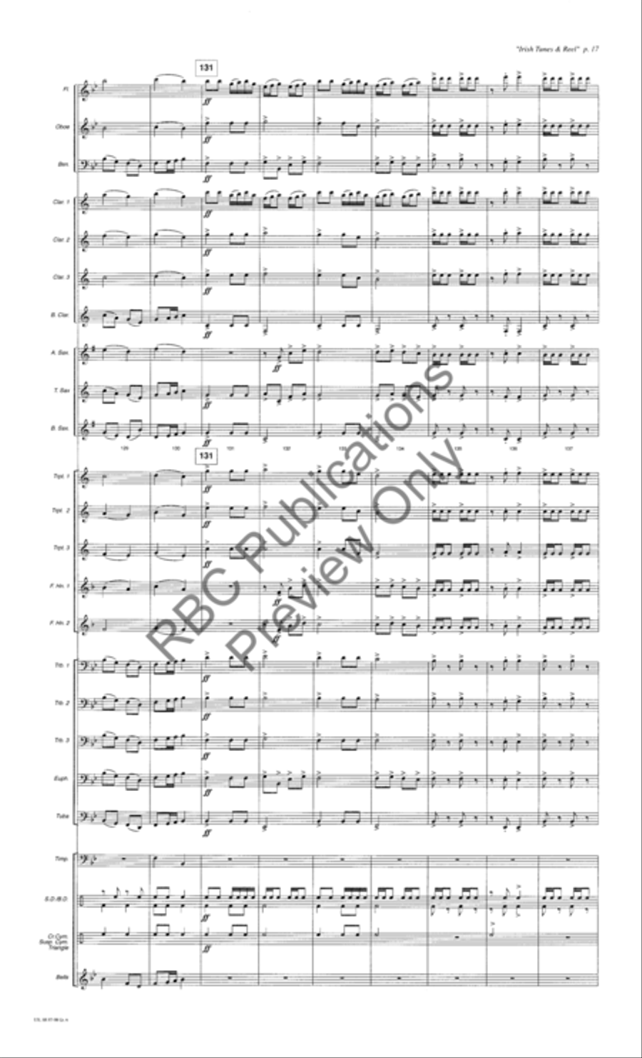 Irish Tunes And Reel (Score) Concert Band scores gallery preview page 20