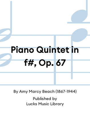 Book cover for Piano Quintet in f#, Op. 67