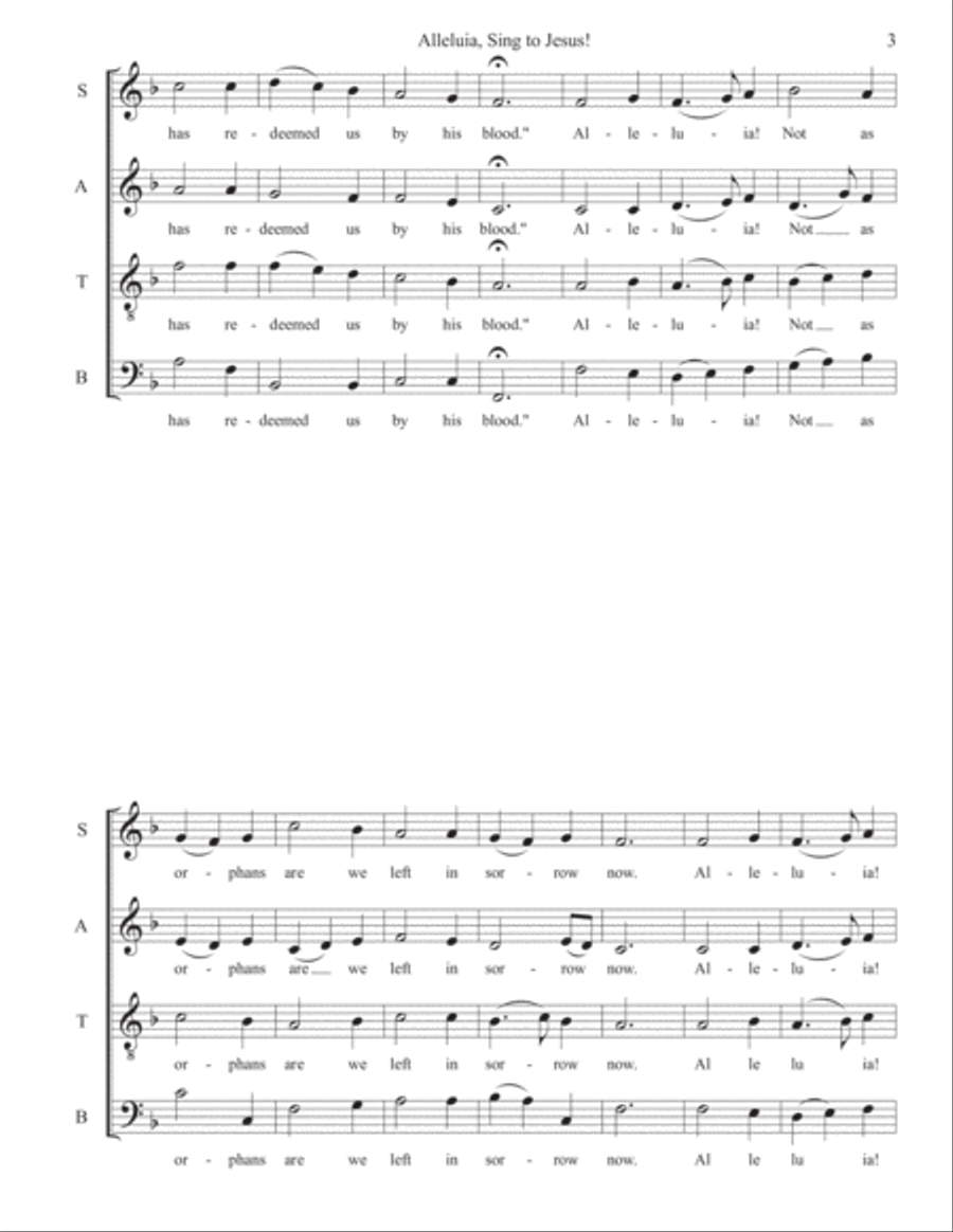Alleluia, Sing to Jesus! 4-Part scores gallery preview page 3