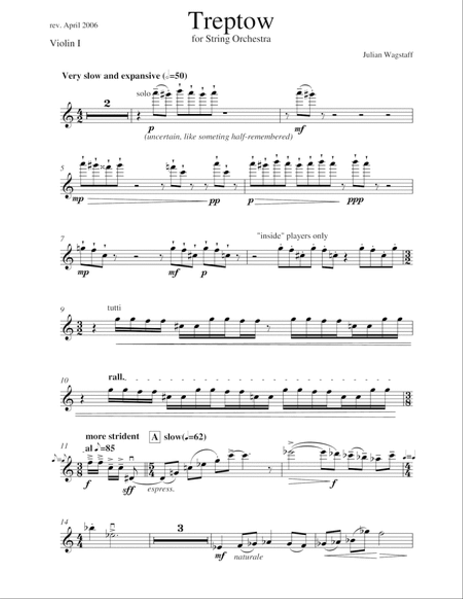 Treptow - for string orchestra. Complete instrumental parts String Orchestra scores gallery preview page 3