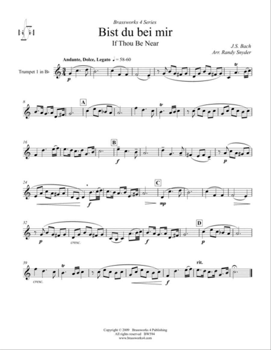 Bist du bei mir Bist du bei mir Brass Quartet scores gallery preview page 4