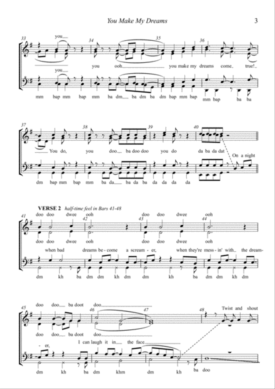 You Make My Dreams SSAA scores gallery preview page 3