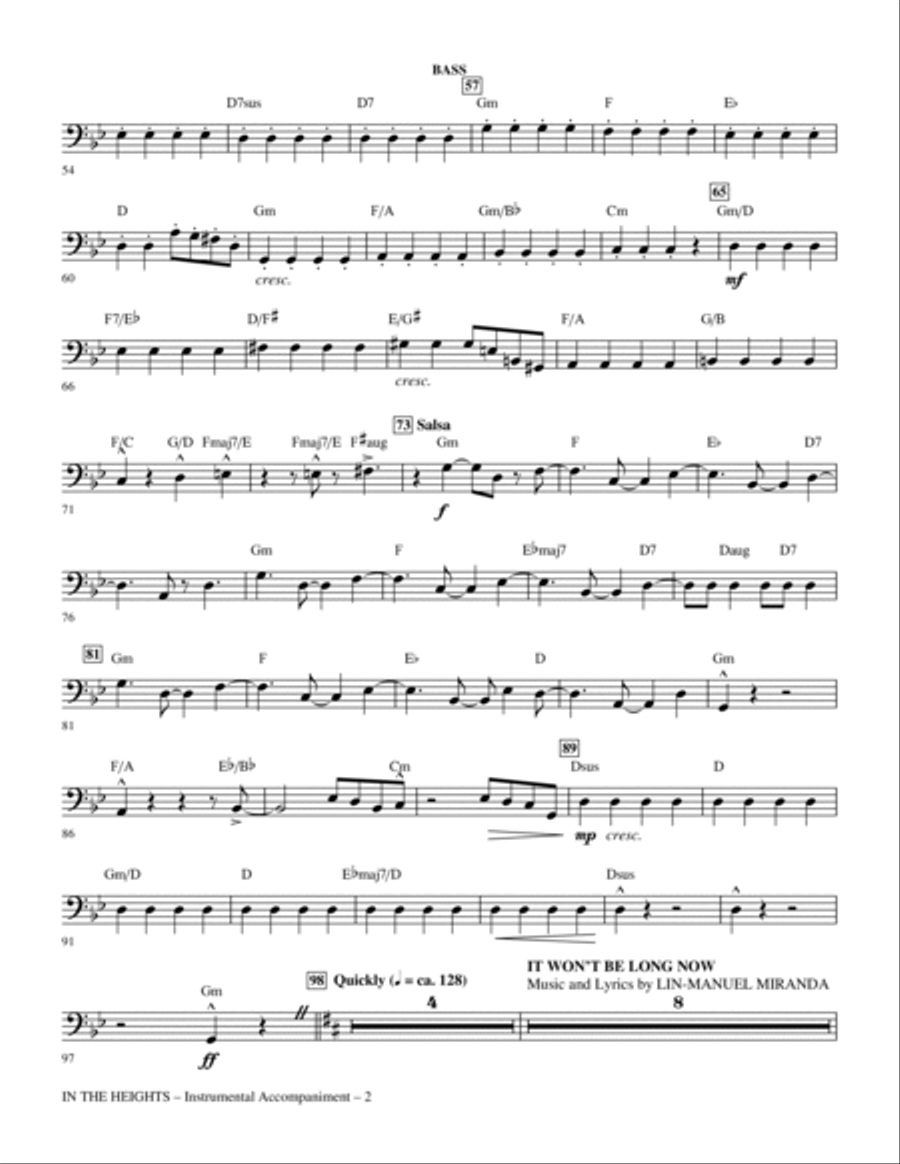 In The Heights (Choral Medley) (arr. Mac Huff) - Bass Choir scores gallery preview page 2