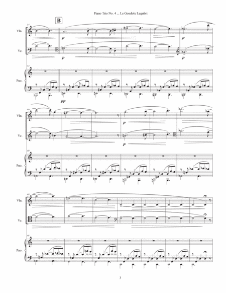 Piano Trio No. 4 ... Le Gondole Lugubri (2022) for violin, cello and piano