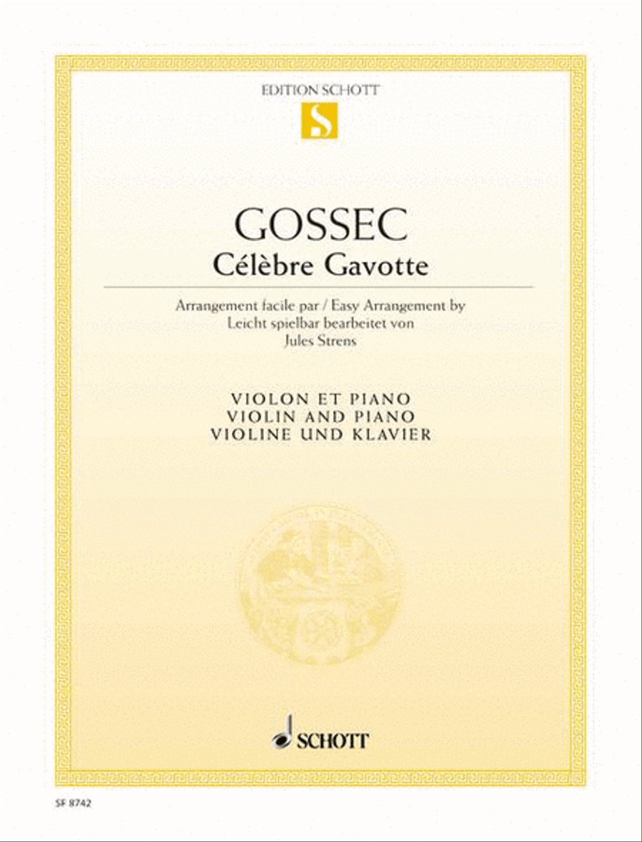 Célèbre Gavotte Violin Solo scores gallery preview page 1