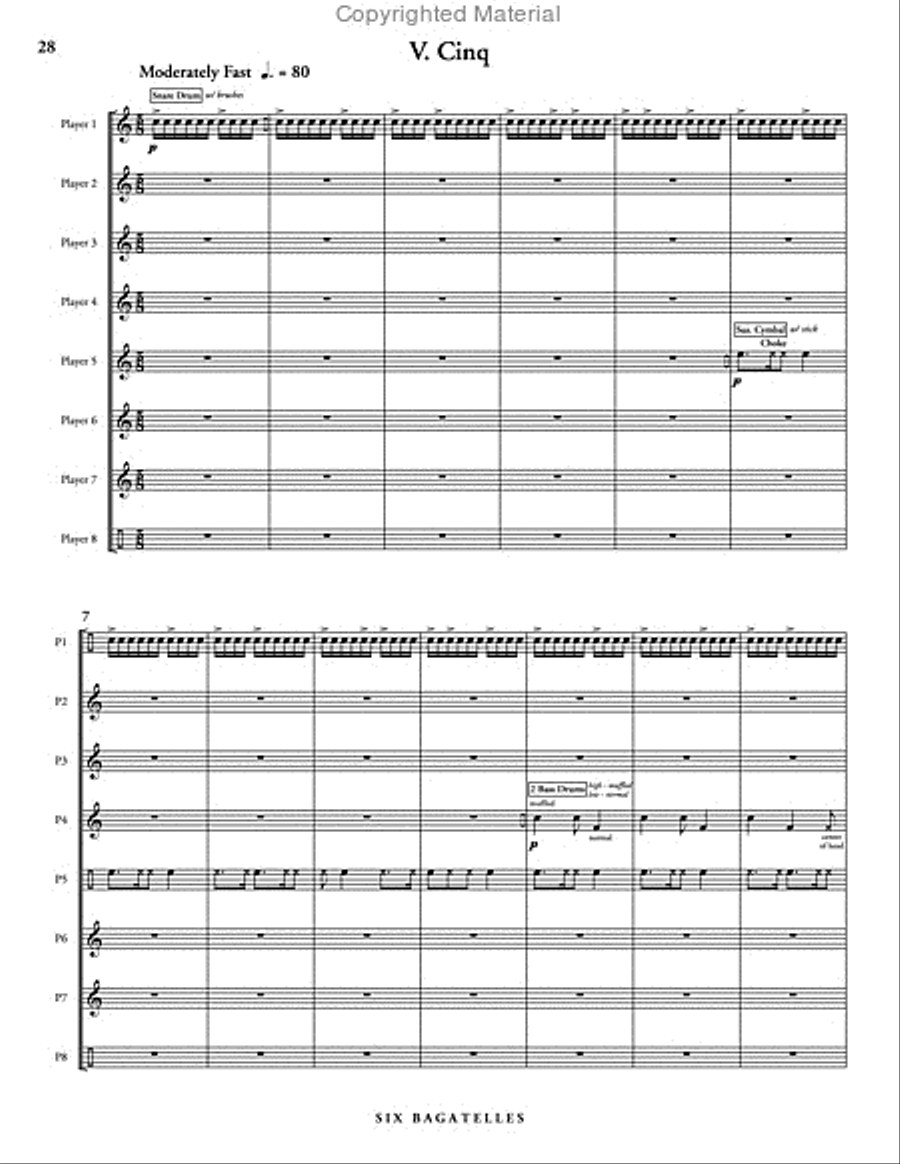 Six Bagatelles (score & parts) Percussion Ensemble scores gallery preview page 10