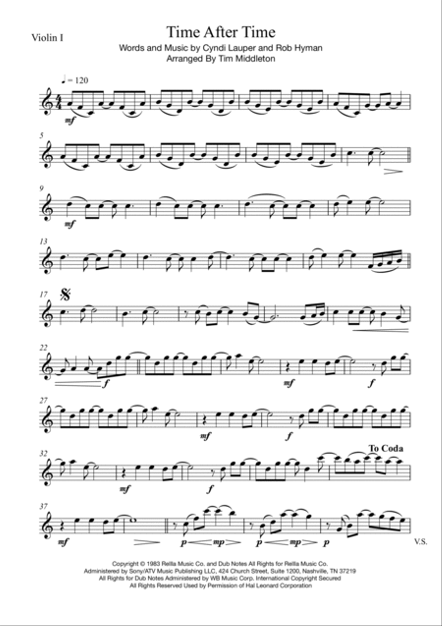 Time After Time String Quartet scores gallery preview page 2