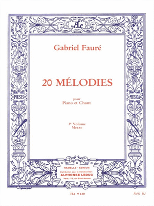 Book cover for 20 Melodies Pour Piano Et Chant Vol 3 Mezzo