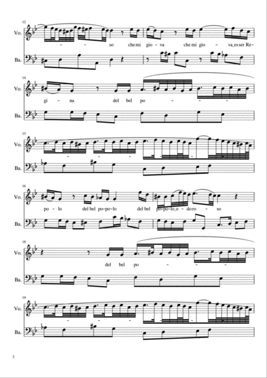 Che mi giova esser Regina Complete Score with Parts Small Ensemble scores gallery preview page 2