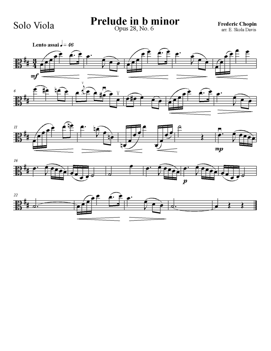Chopin Prelude in b minor String Orchestra scores gallery preview page 3