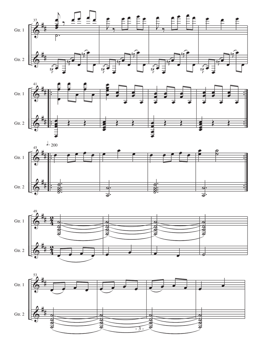 Rondalla Aragonesa (Spanish Dance No. 6) Enrique Granados arr. for two classical guitars Acoustic Guitar scores gallery preview page 4