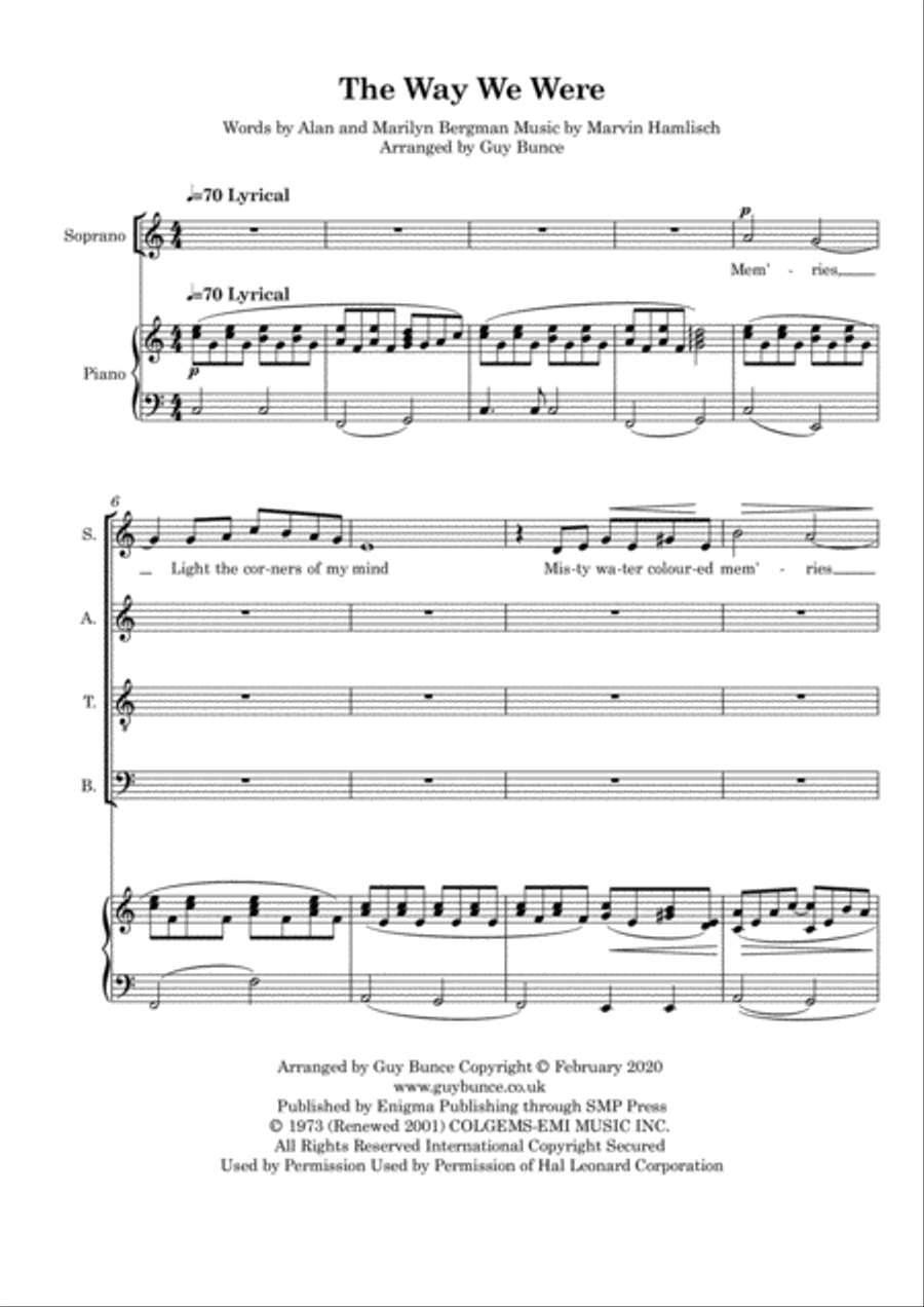 The Way We Were 4-Part scores gallery preview page 3