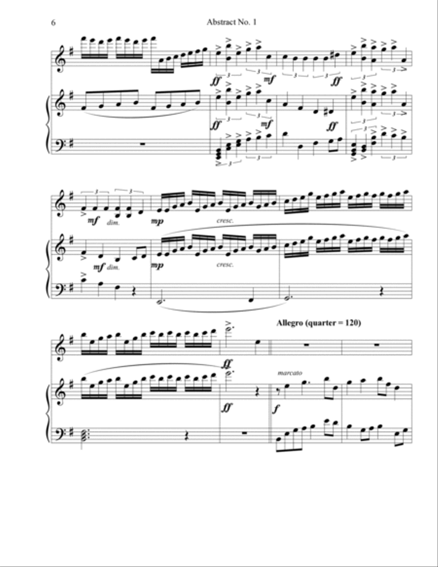Abstract No. 1: Appassionata for Violin and Piano Violin scores gallery preview page 6
