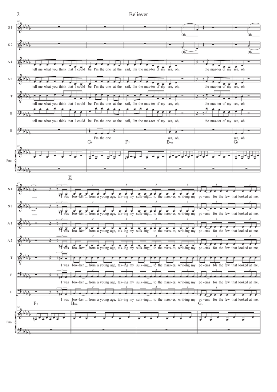 Believer Believer 4-Part scores gallery preview page 2