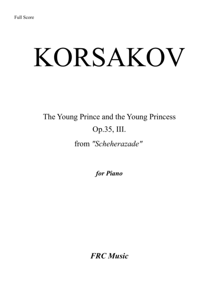 The Young Prince and the Young Princess from "Scheherazade" Op.35, III. (for PIANO SOLO) image number null