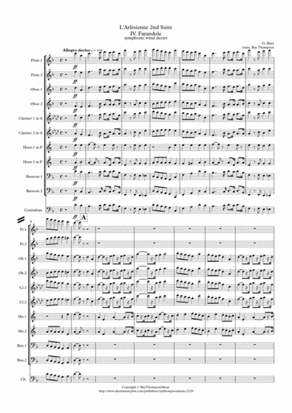 Bizet: L'Arlésienne 2nd Suite IV. Farandole - symphonic wind image number null