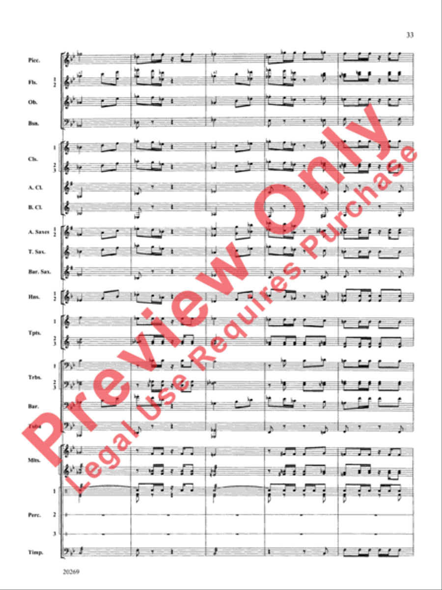 Night in the Tropics Concert Band scores gallery preview page 34