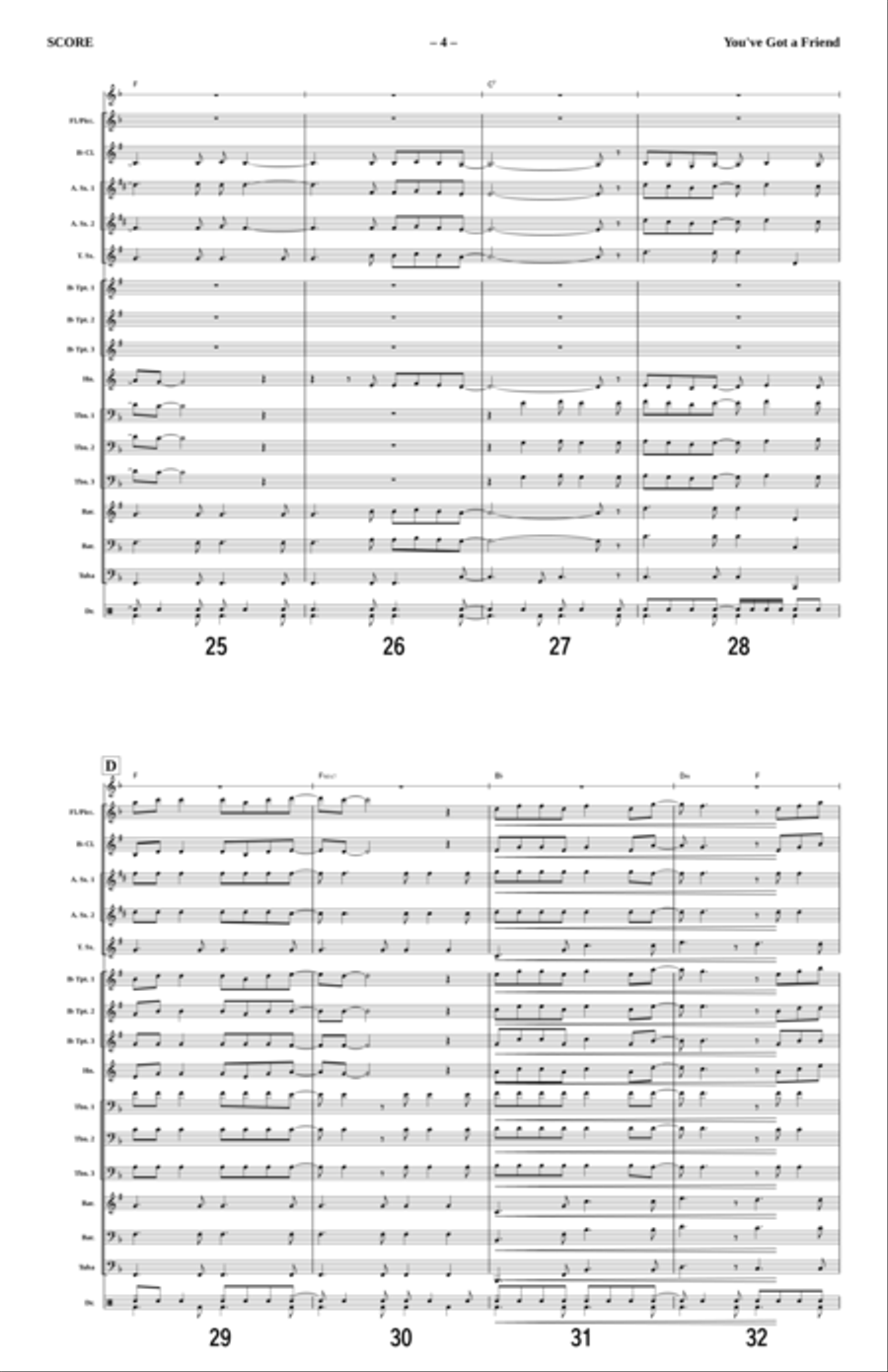 You've Got A Friend You've Got A Friend Marching Band scores gallery preview page 4