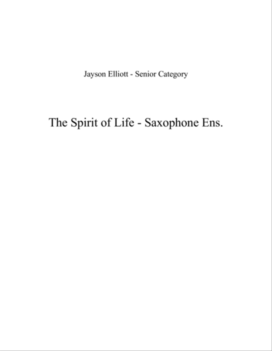 The Spirit of Life The Spirit of Life Woodwind Quintet scores gallery preview page 1