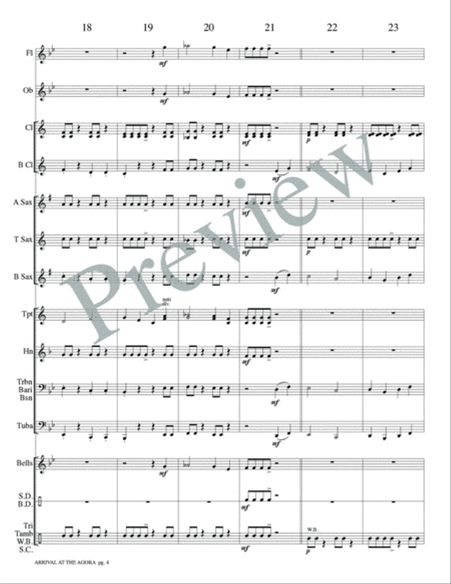 Arrival at the Agora Concert Band scores gallery preview page 7
