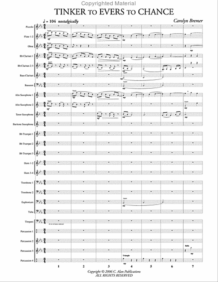 Tinker to Evers to Chance Concert Band scores gallery preview page 2