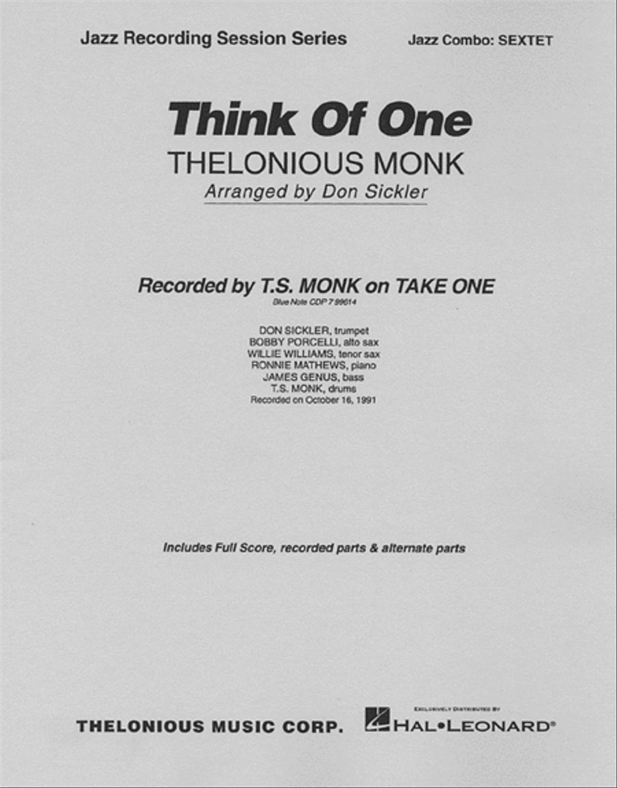Think of One Jazz Ensemble scores gallery preview page 1