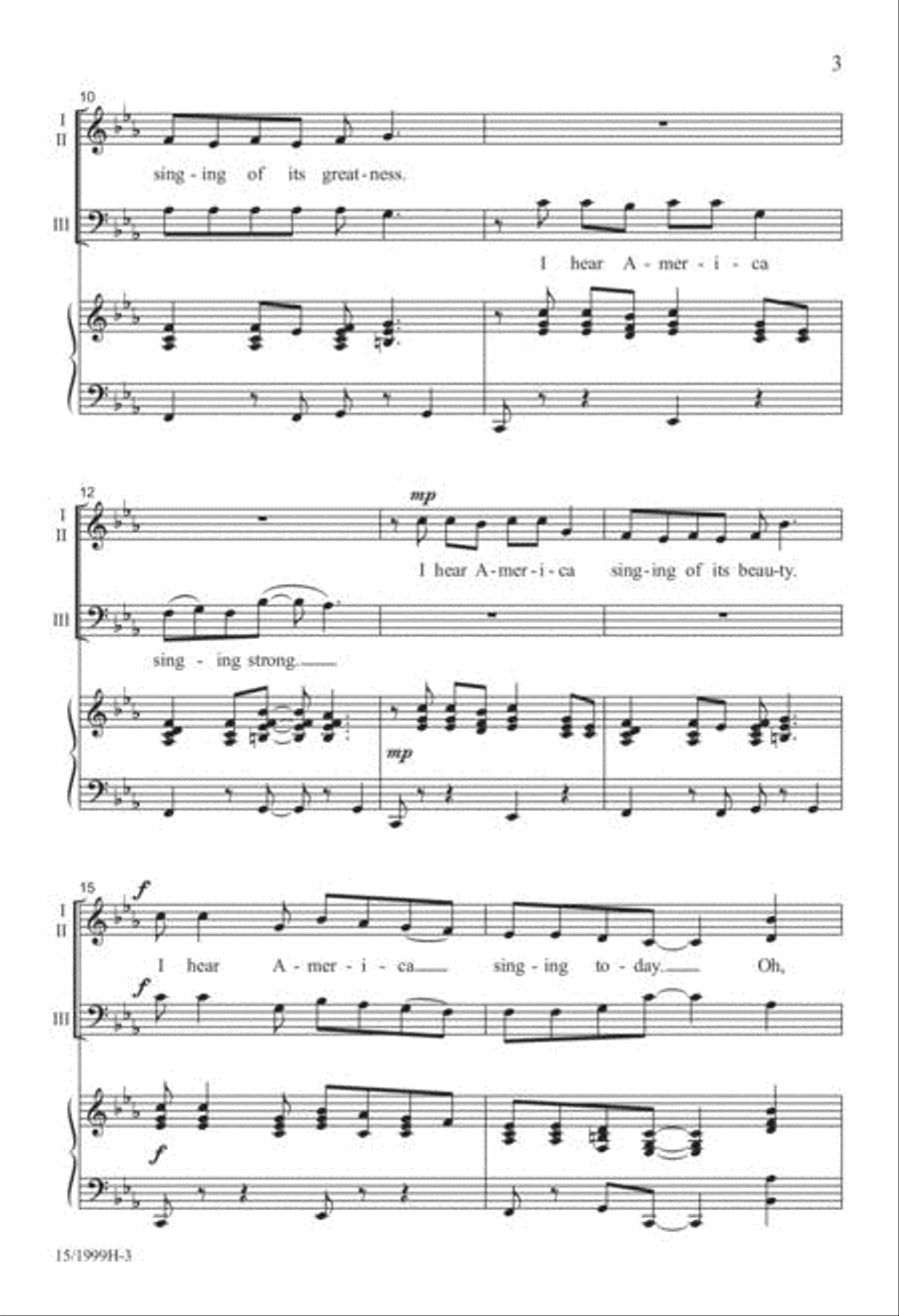I Hear America Singing I Hear America Singing 3-Part scores gallery preview page 3