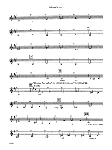 A Charlie Brown Christmas: B-flat Bass Clarinet