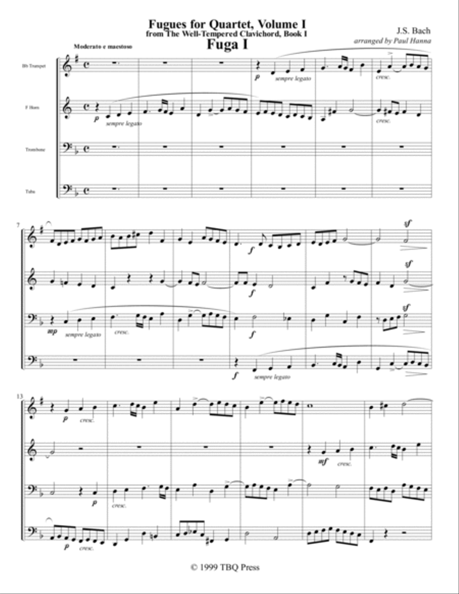 Fugues for Quartet, Volume I Brass Ensemble scores gallery preview page 6