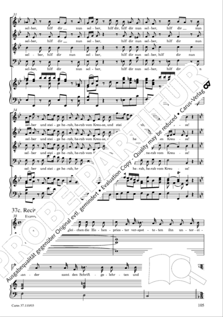 Markuspassion. Werkausgabe Reihe 1, Bd. 7 (Homilius) 4-Part scores gallery preview page 112