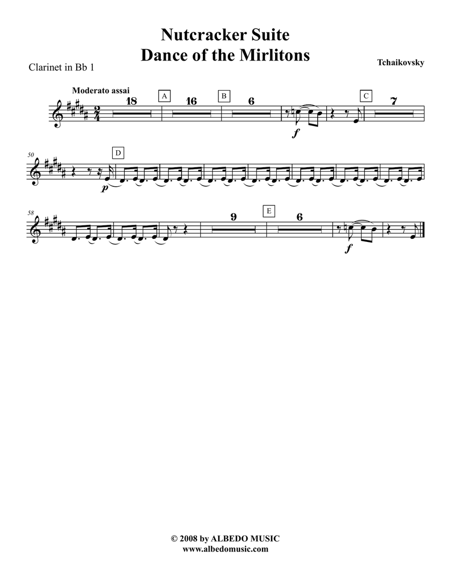Tchaikovsky Nutcracker Suite - Clarinet in Bb 1 (Transposed Part), Op.71a B-Flat Clarinet scores gallery preview page 5