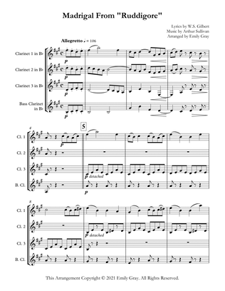 Madrigal from "Ruddigore" (Clarinet Quartet With Bass Clarinet)