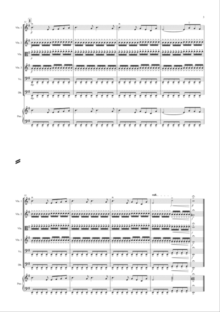 Swan Lake Theme for String Orchestra String Quartet scores gallery preview page 3