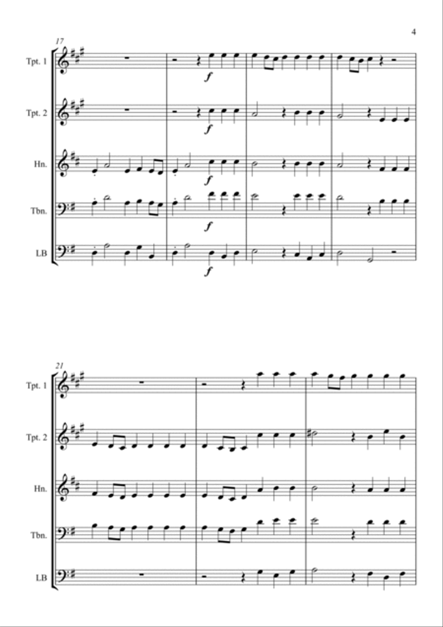 Alla Hornpipe from Handel's Water Music - for Brass Quartet Alla Hornpipe from Handel's Water Music - for Brass Quartet Brass Quartet scores gallery preview page 5