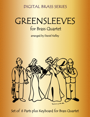 Book cover for Greensleeves (What Child Is This?) for Brass Quartet (Trumpet, French Horn, Trombone, Bass Trombone