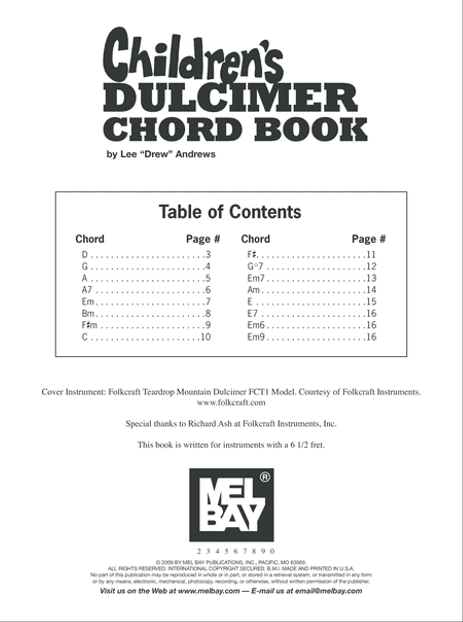 Children's Dulcimer Chord Book