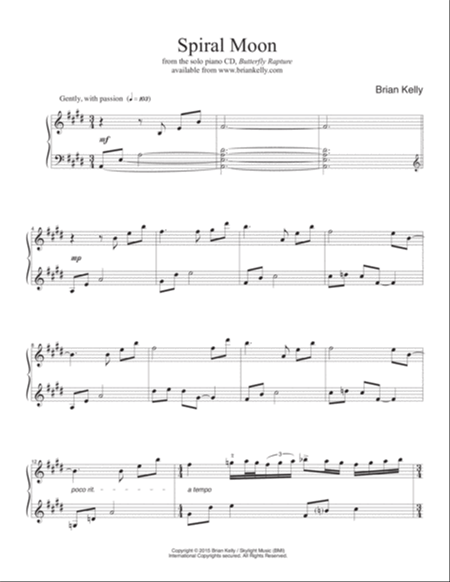 Spiral Moon Piano Solo scores gallery preview page 1