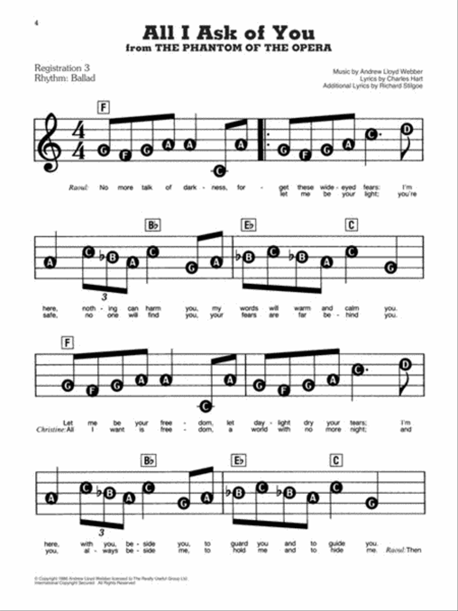The Andrew Lloyd Webber Sheet Music Collection Electronic Keyboard scores gallery preview page 3