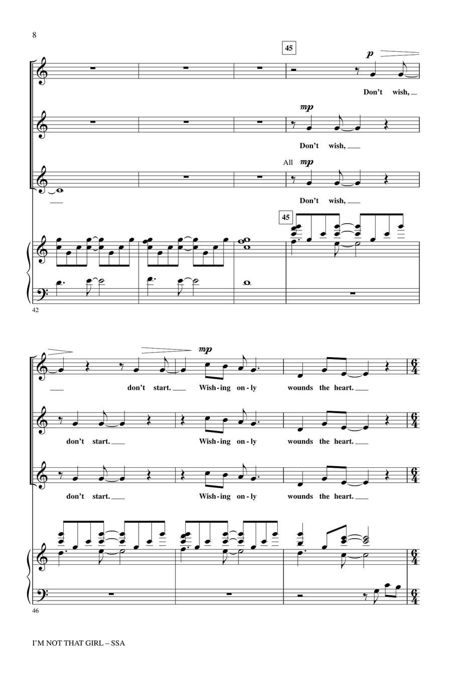 I'm Not That Girl (from Wicked) SSA scores gallery preview page 6
