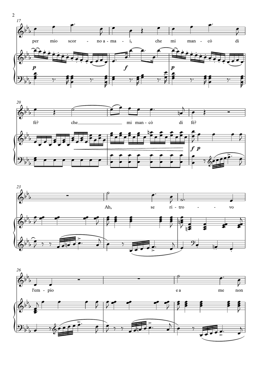 Ah! chi mi dice mai - Don Giovanni (Eb Major) Soprano Voice scores gallery preview page 3
