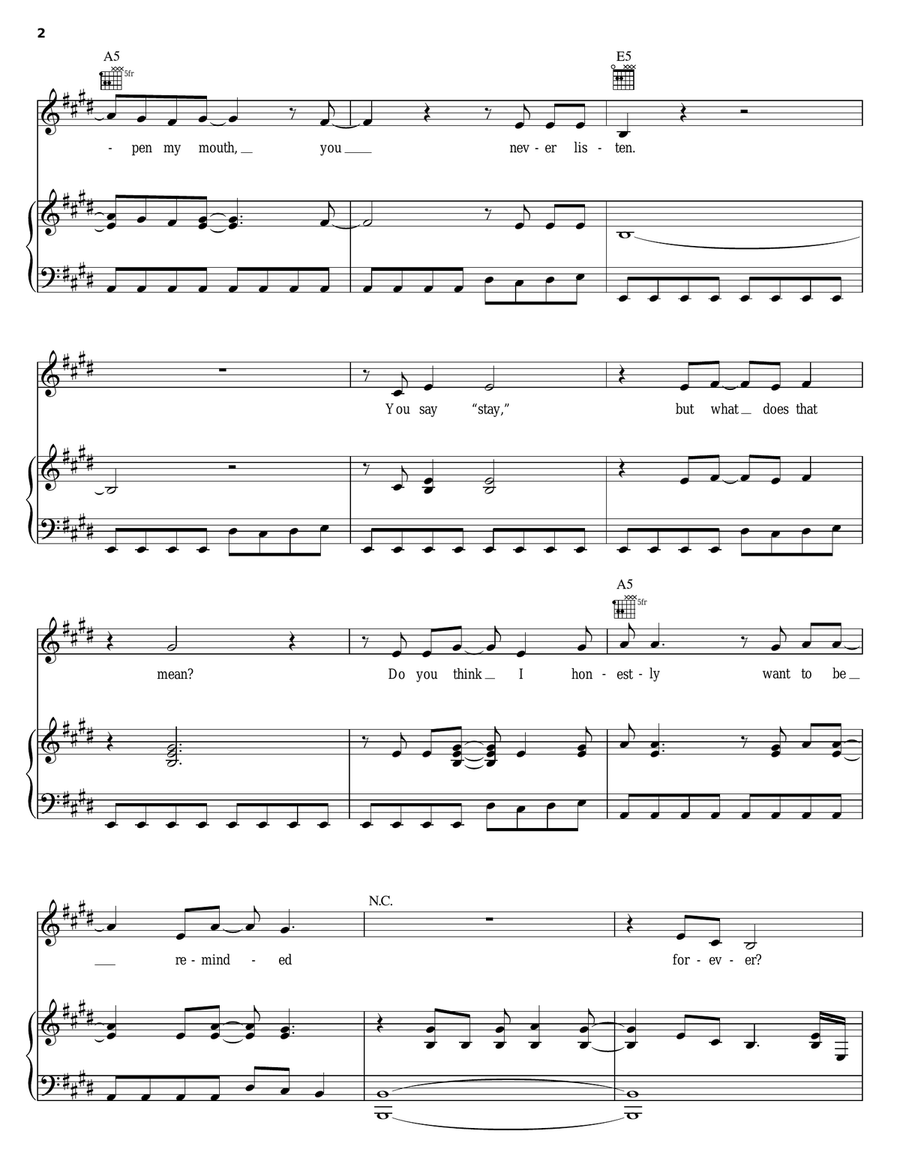 Don't Waste Your Time Piano, Vocal, Guitar scores gallery preview page 2